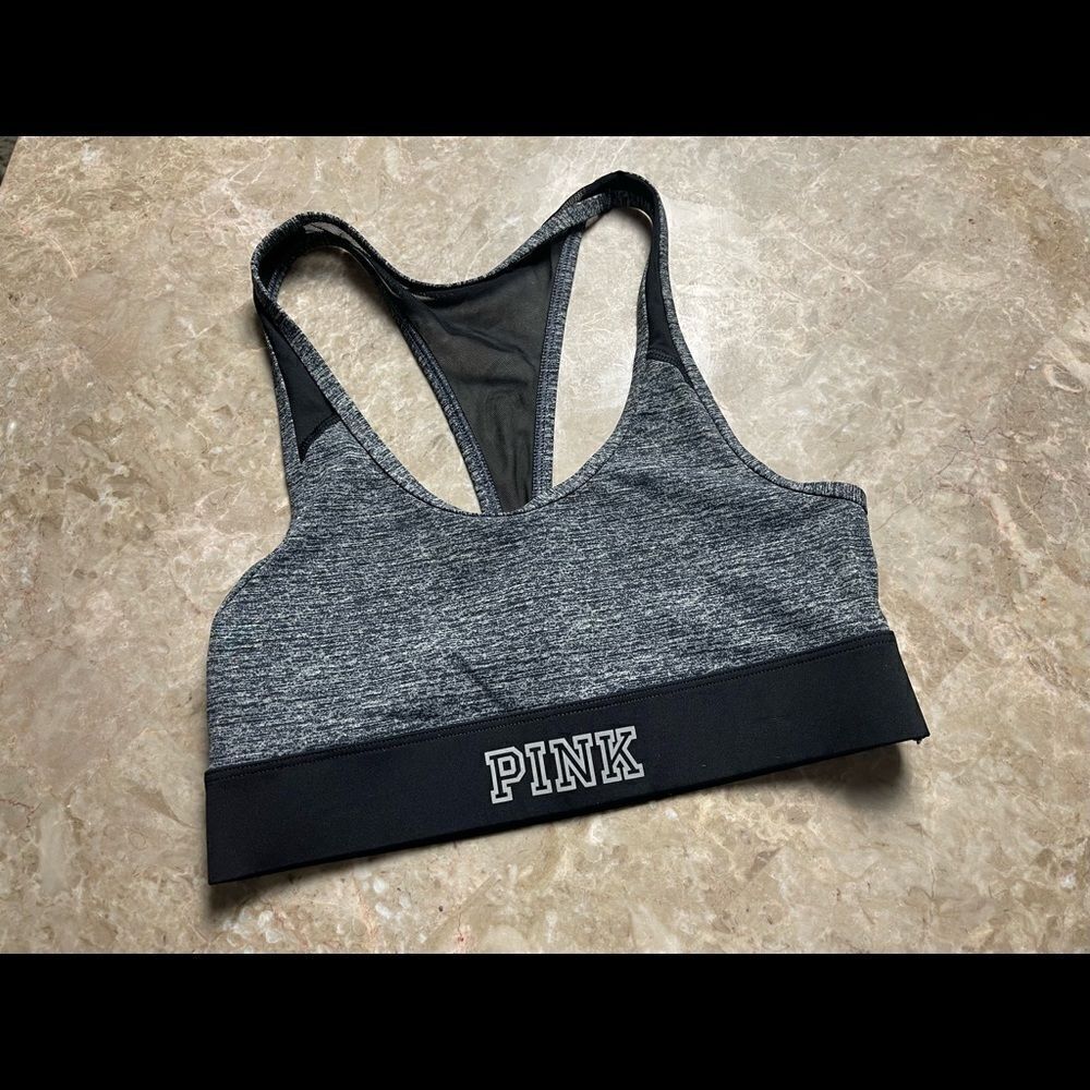 PINK Victoria’s Secret black/grey sports bra size XS